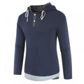 Fashion New Men's Two-Piece Hooded Drawstring Long-Sleeved T-Shirt