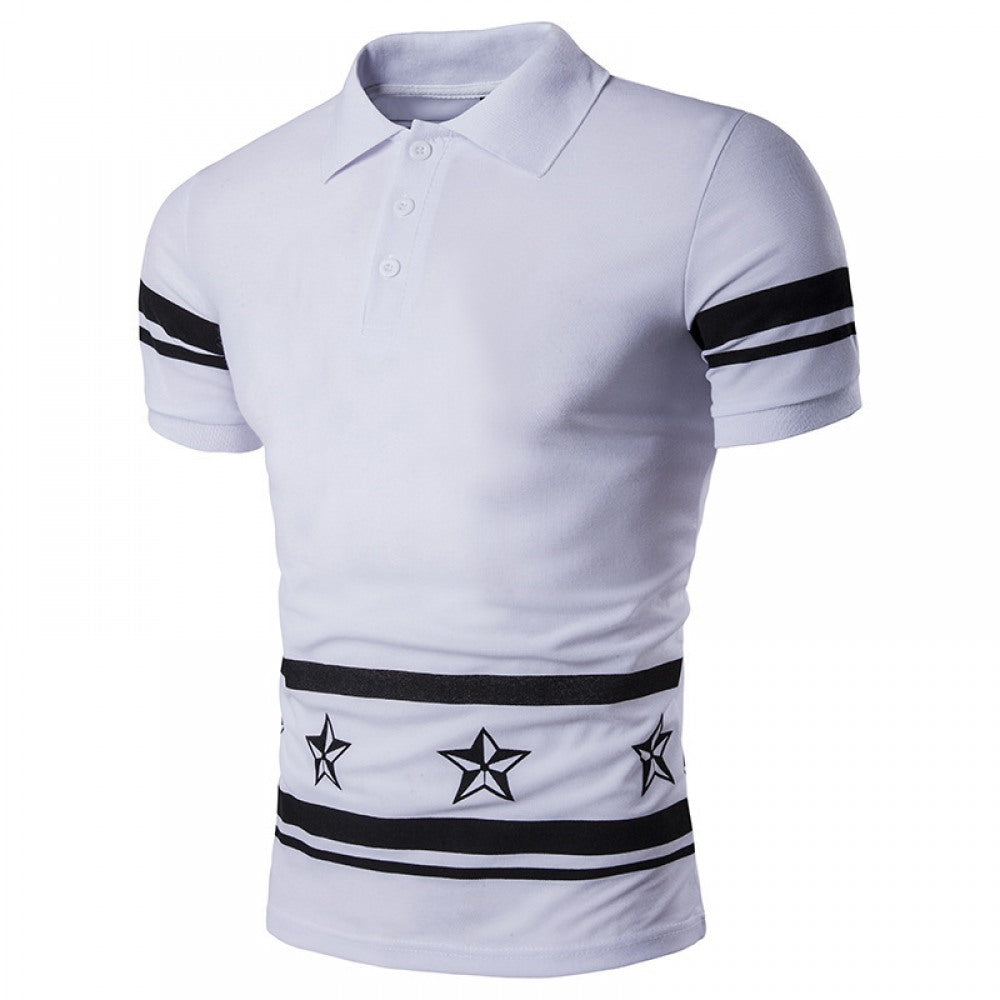 Men's Casual Fashion Printed Polo Shirt