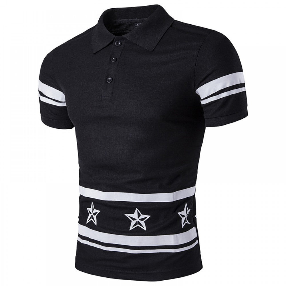 Men's Casual Fashion Printed Polo Shirt