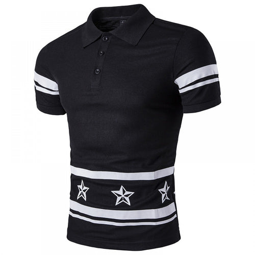 Men's Casual Fashion Printed Polo Shirt
