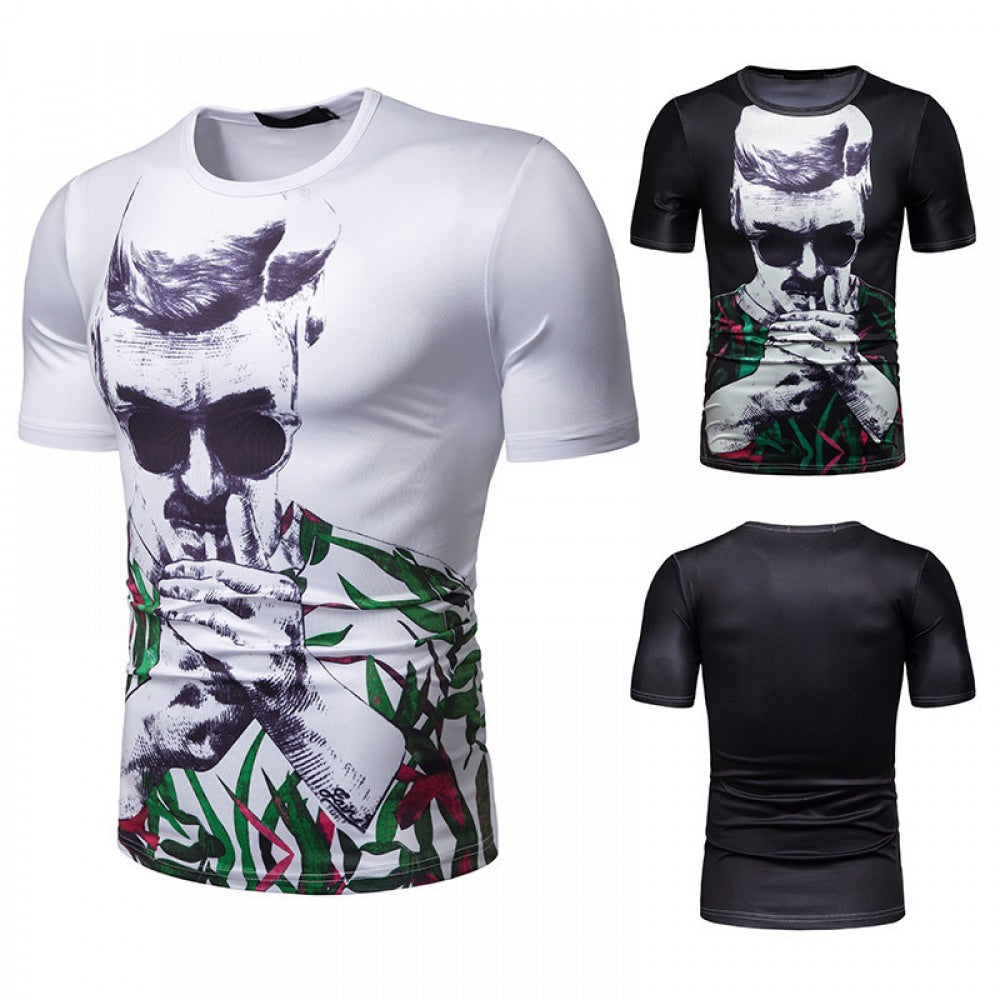 New Men's Fashion Digital Printing Short Sleeve T-Shirt