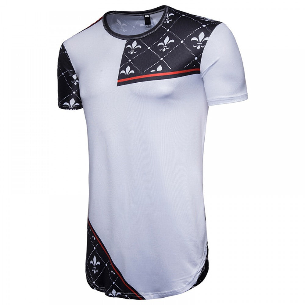New Men's Irregular Printing Short-Sleeved T-Shirt