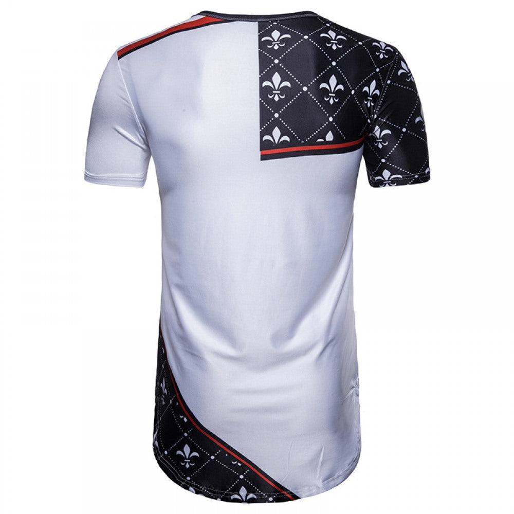 New Men's Irregular Printing Short-Sleeved T-Shirt
