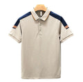 Men's Color-Block Slim Fit Lapel Polo Shirt