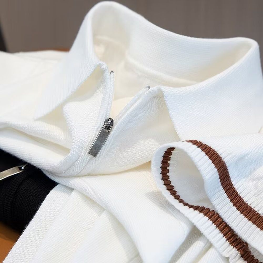 Men's Lapel All-Match Zipper Polo Shirt